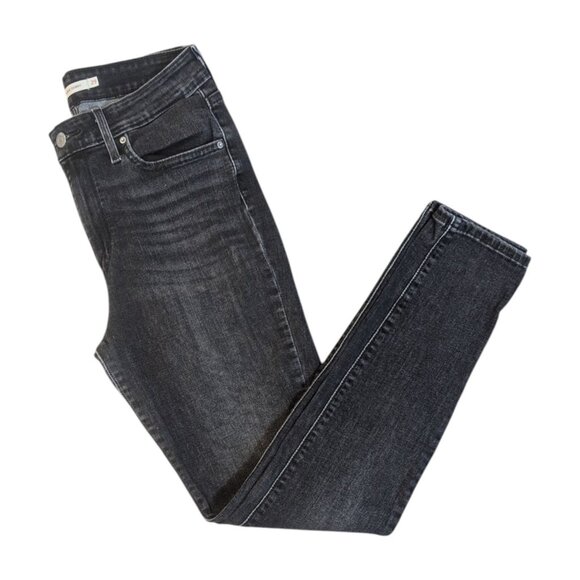LEVI'S 721 High Rise Womens Black Denim Skinny Stretch Jeans - Picture 3 of 10